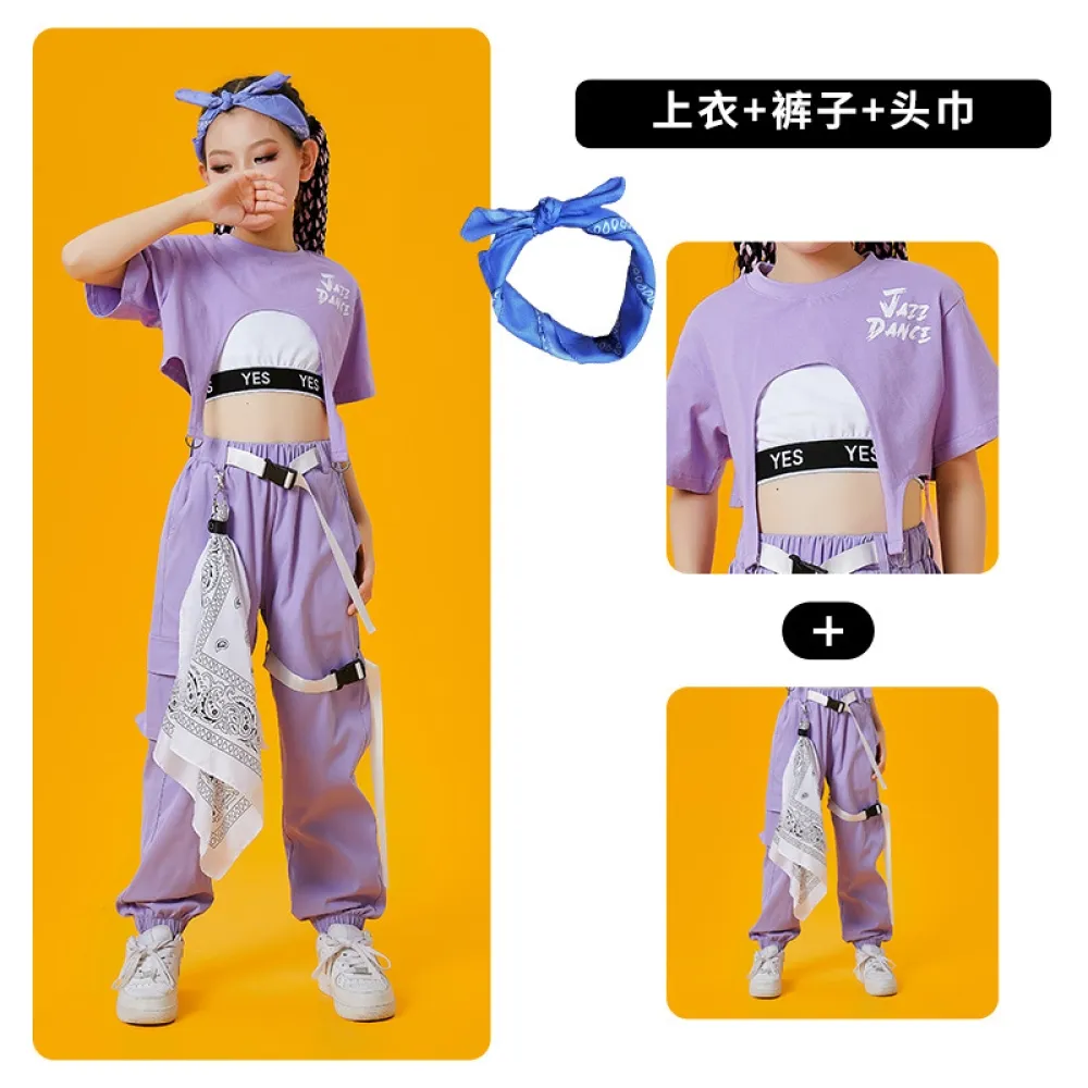 Abbigliamento per danza jazz Ragazze Pratica alla moda Abito jazz Modello Pista Passerella Moda Performance hip-hop per bambini