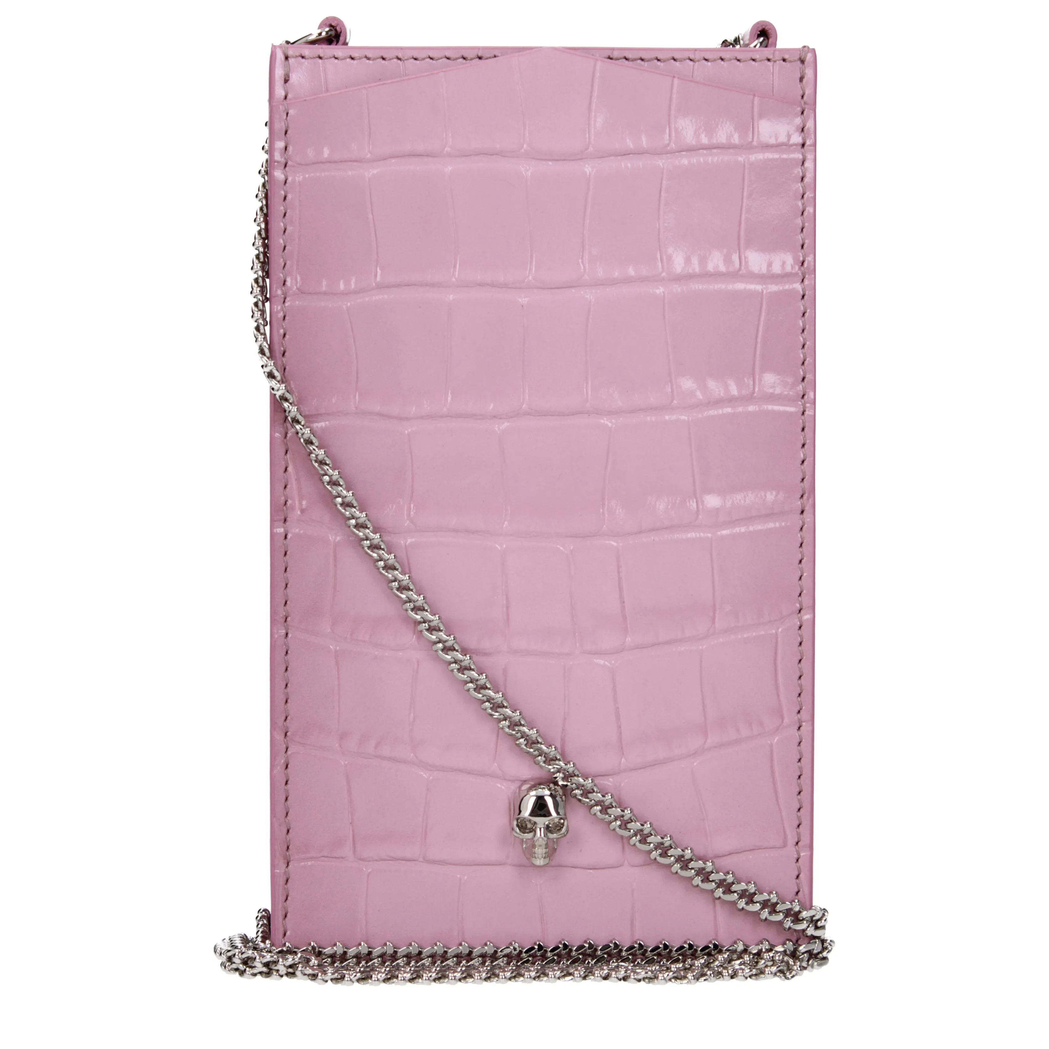 Alexander McQueen Porta Cellulare Donna Pelle Rosa