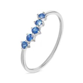 Anello Riviere Charlotte Oro Bianco 375/1000 Zaffiro 0,29 ct 1427654