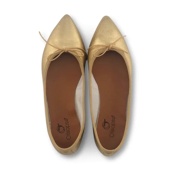 Ballerine in pelle laminata oro