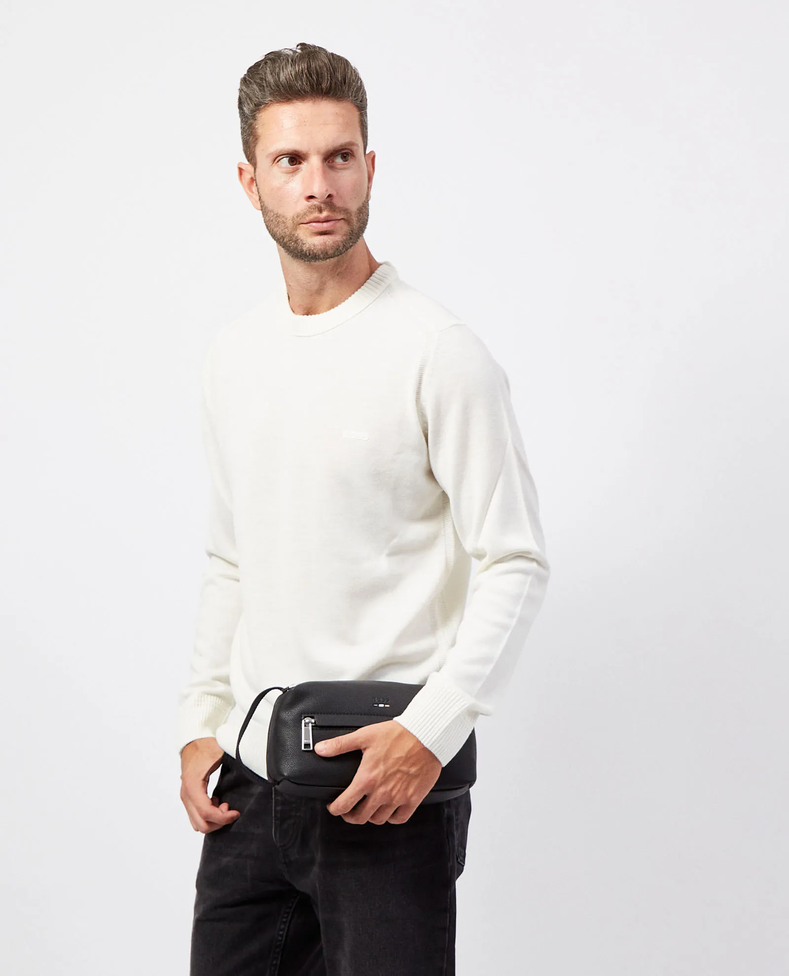 BOSS      Maglione girocollo Boss in cotone con logo