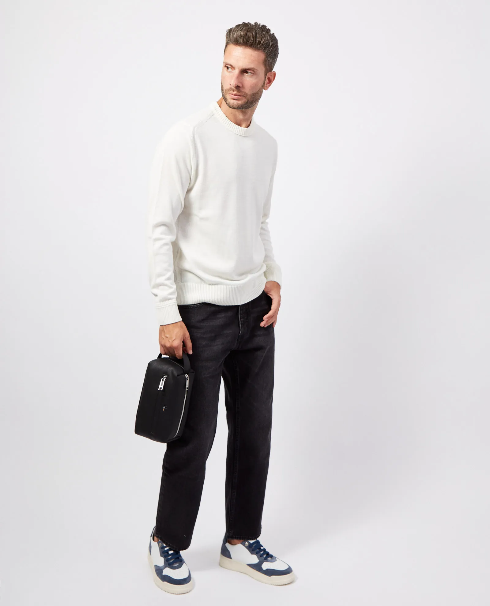 BOSS      Maglione girocollo Boss in cotone con logo