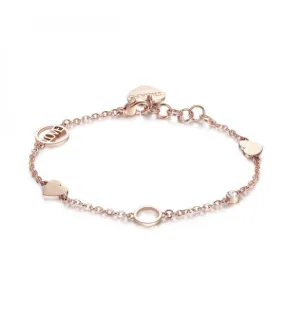 Bracciale Donna Gioielli Sagapò Happy in acciaio pvd oro rosa e scritta Love shan02