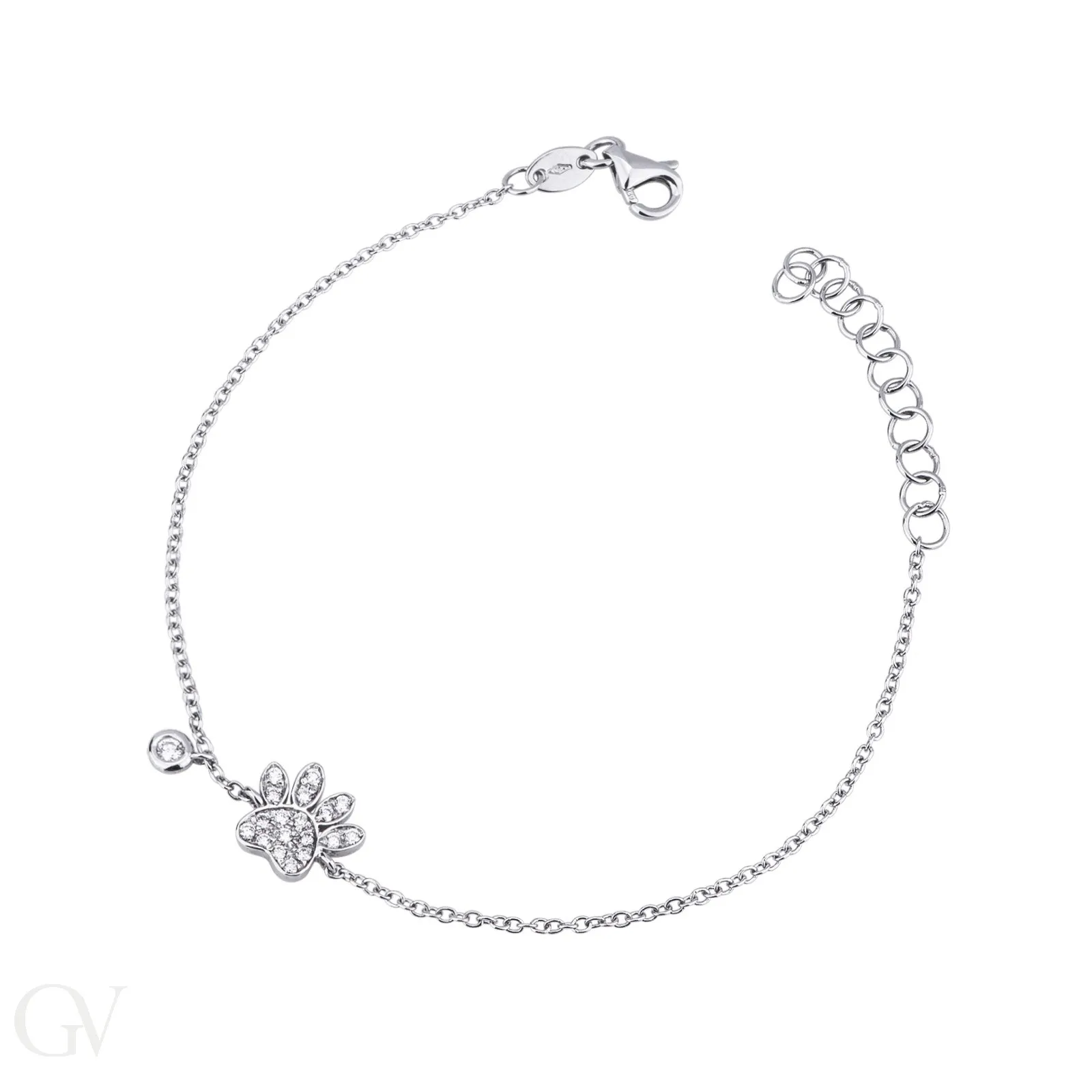 Bracciale in oro bianco 18k cm 15+3 con diamanti
