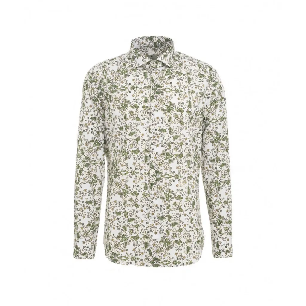 Camicia con stampa paisley verde