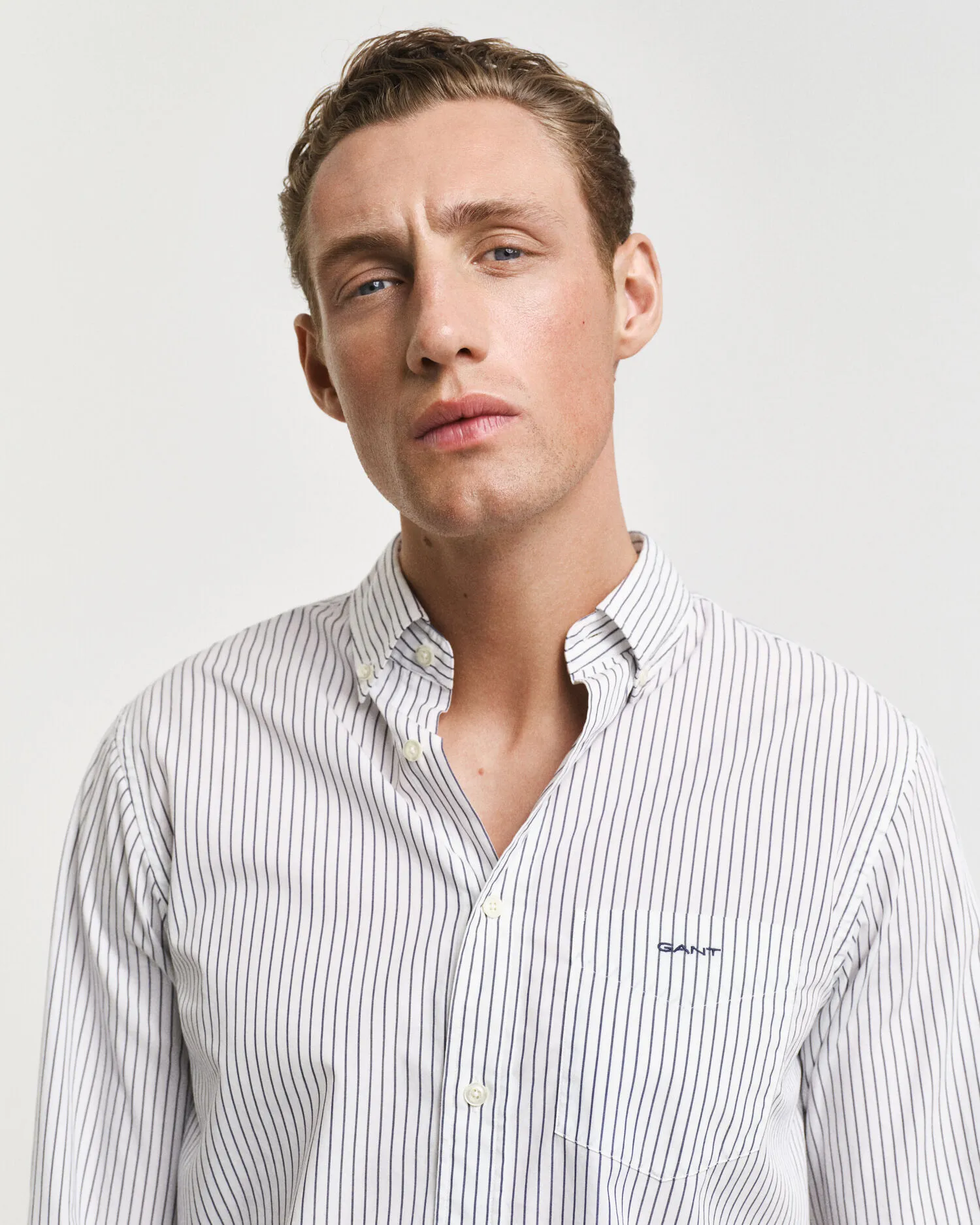 Camicia in popeline a righe regular fit    