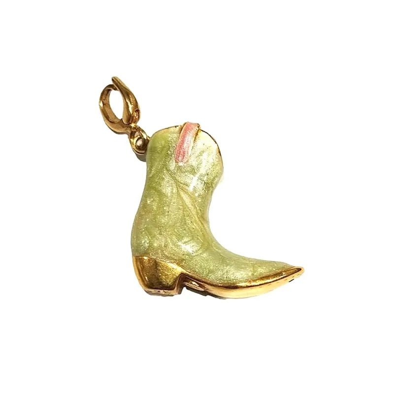 CIONDOLO CHARM SCARPA STIVALE IN ORO GIALLO 18 KT