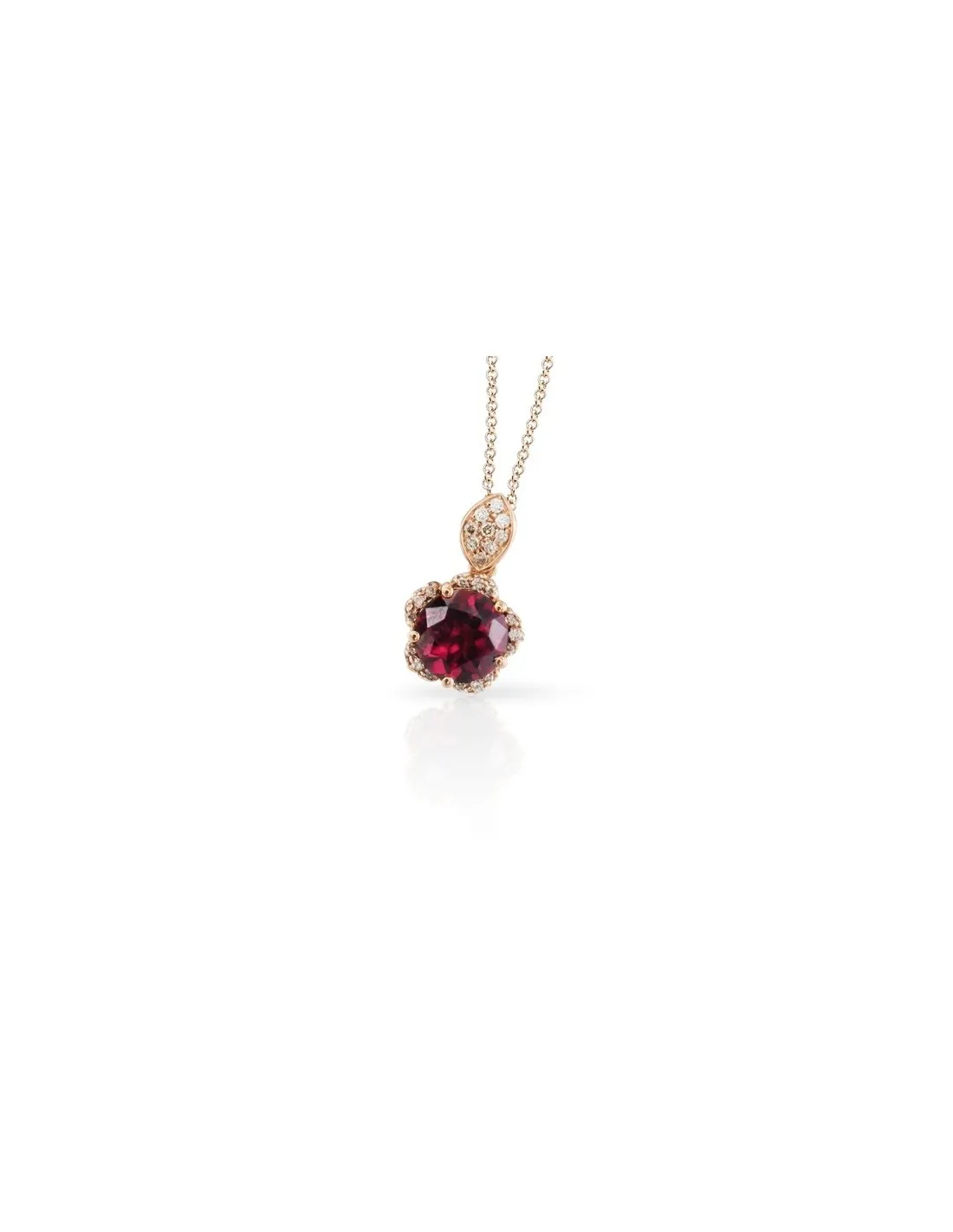 Collana Pasquale Bruni Me and You in oro rosa con Rodolite e Diamanti