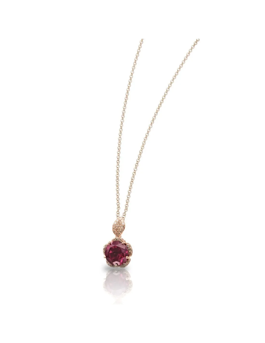 Collana Pasquale Bruni Me and You in oro rosa con Rodolite e Diamanti