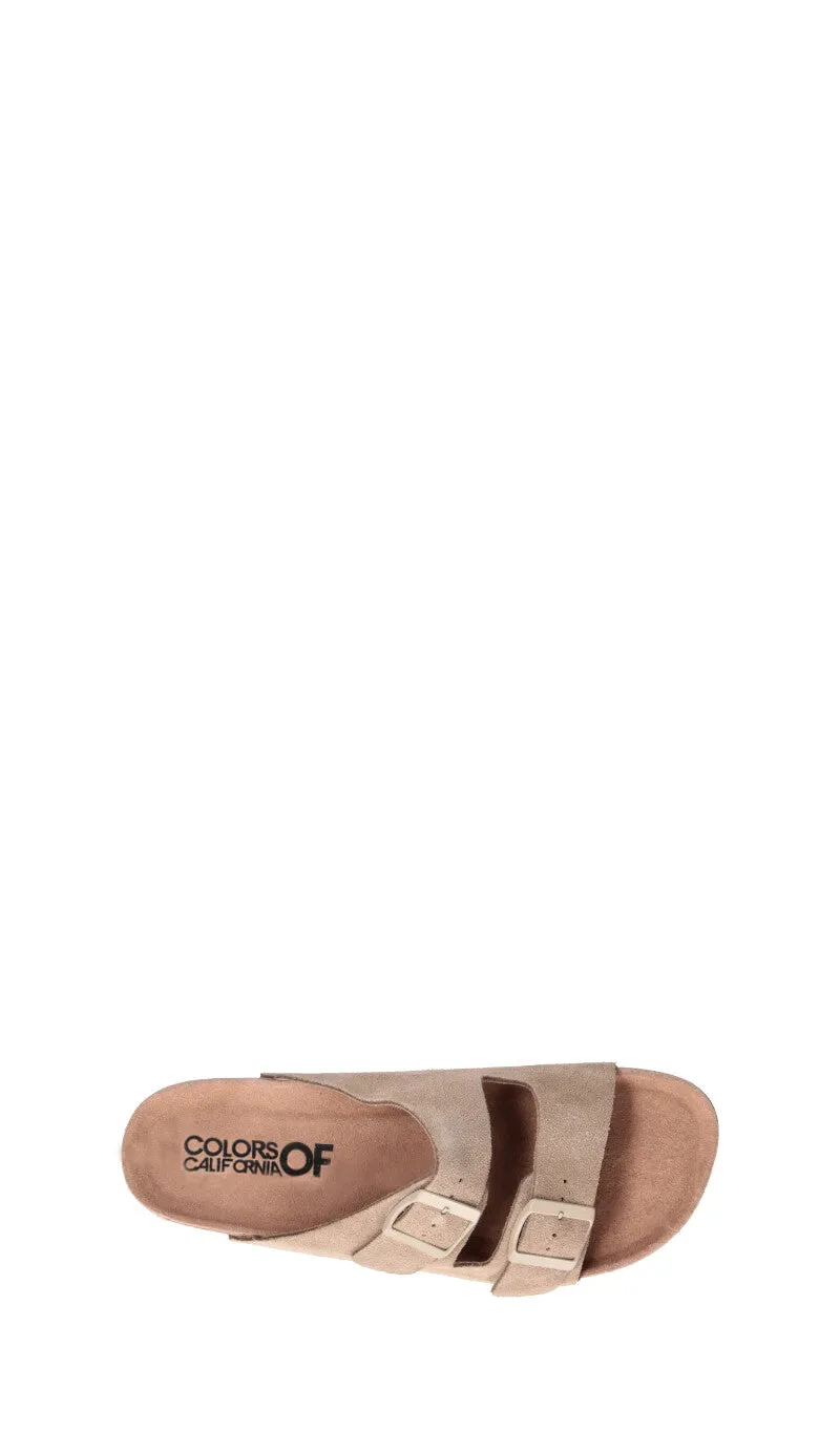 COLORS OF CALIFORNIA Ciabatta uomo beige in suede