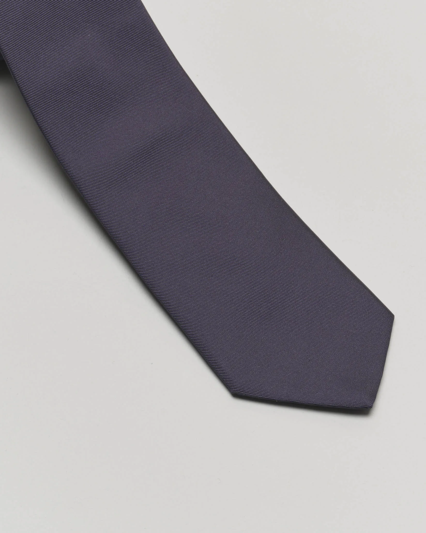 Cravatta blu notte in twill di misto seta e cotone