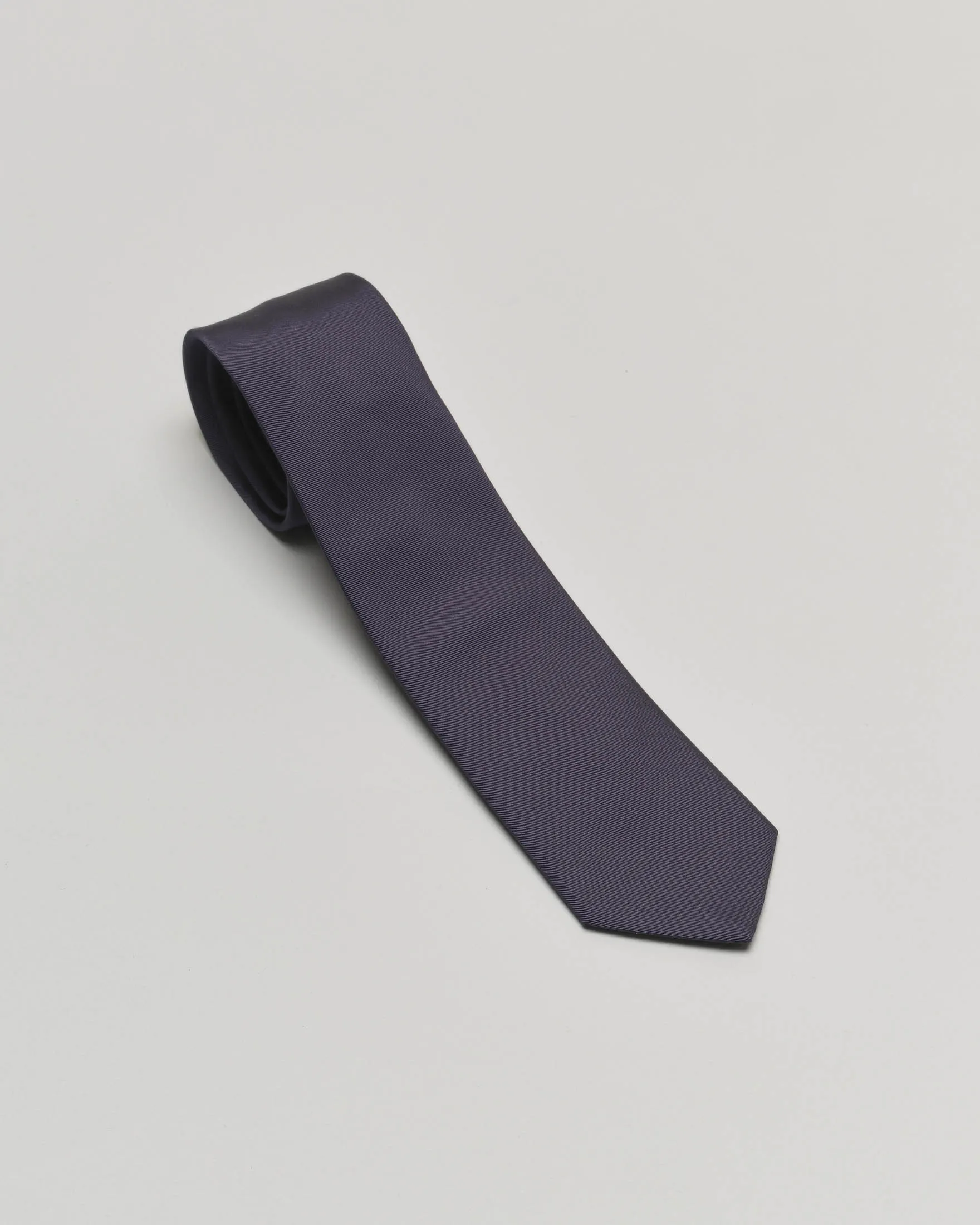 Cravatta blu notte in twill di misto seta e cotone