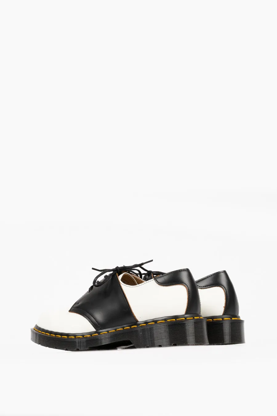 DR MARTENS 1461 SADDLE SHOE WHITE BLACK