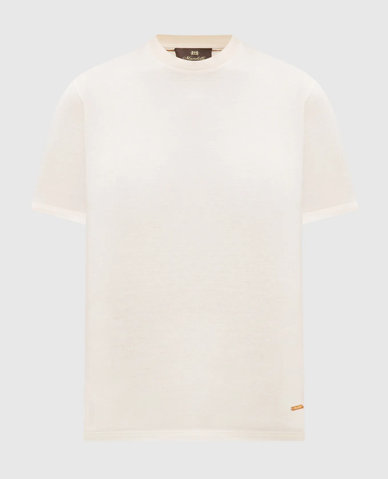 Enrico Mandelli T-shirt beige con logo metallico DTYACH4728