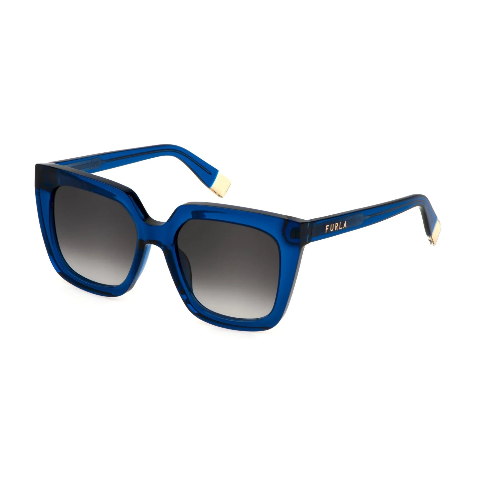   Furla SFU776V - 0955 Blu Trasparente Lucido | Occhiale Da Sole Donna 