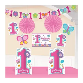 Kit decorazione primo compleanno Farfalla - 10 pezzi