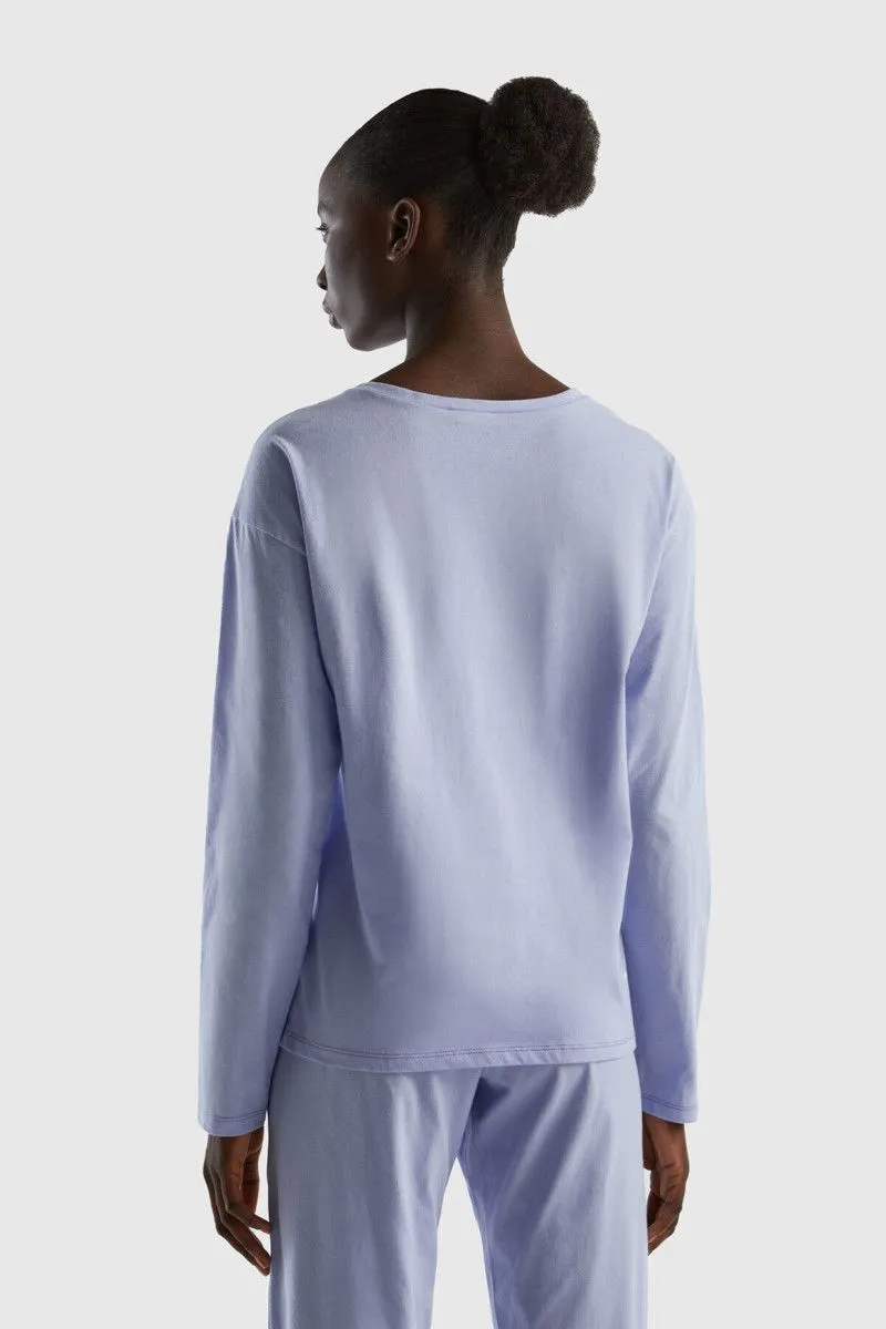 Maglia con stampa in cotone donna Lilla