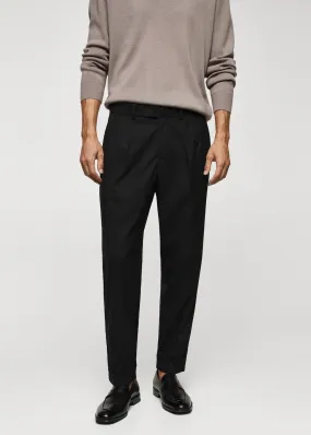 Pantaloni pinces bordo inferiore con risvolto