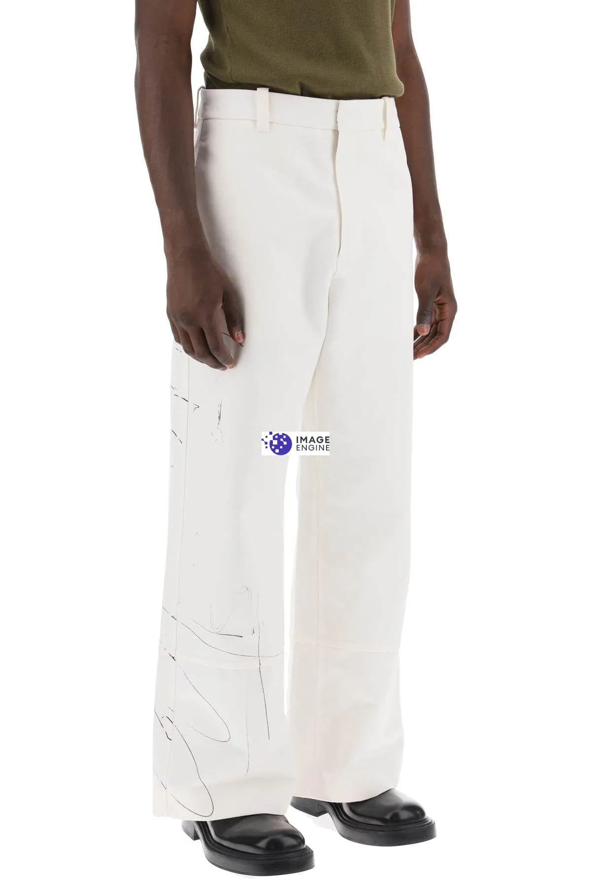 Pantaloni Scribble a gamba larga