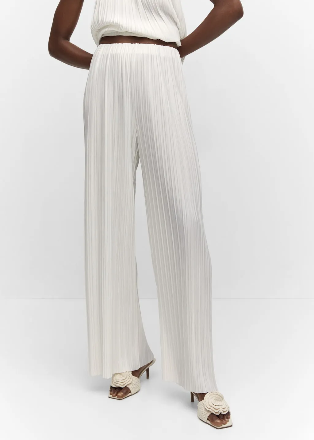 Pantaloni wideleg plissettati