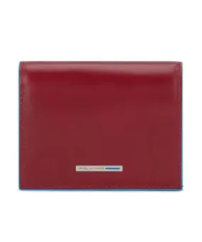 Piquadro Blue Square portafoglio piccolo 4 cc, pelle rosso