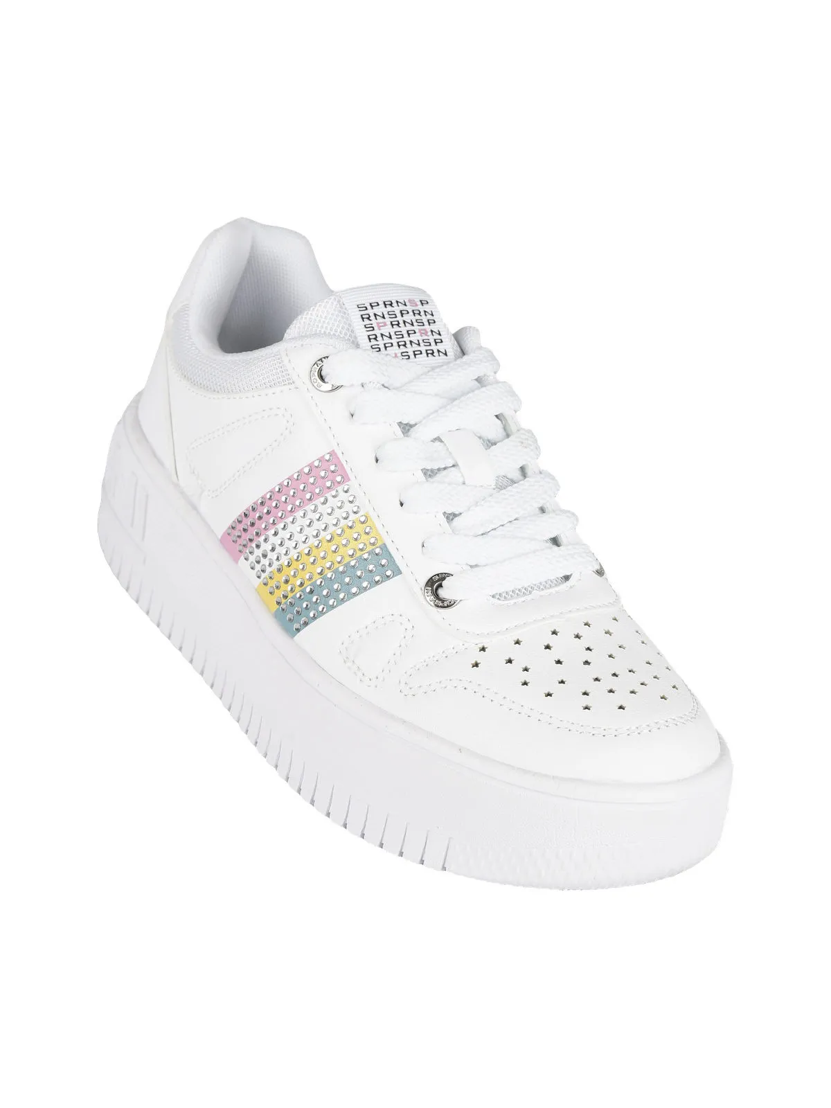 Soprani Sport Baskets basses pour femme avec plateforme et strass