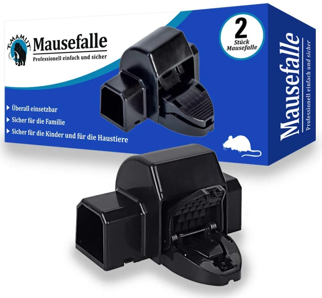 T-MAMUT Trappola per Topi 2 Trappole per Topi Professionali Con Copertura di Protezione a Scatto Riutilizzabile Da Esterno Ed In