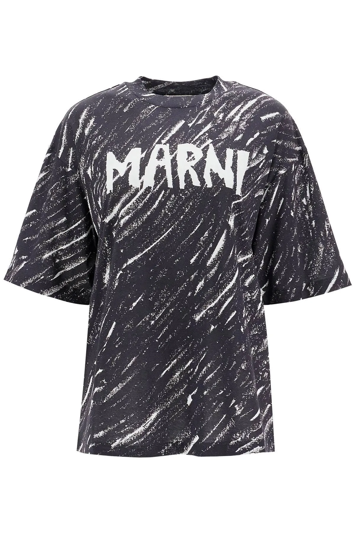T-shirt logata con motivo astratto